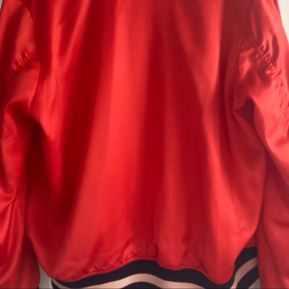 *HP* H&M, red satin bomber jacket, M - Picture 13 of 16
